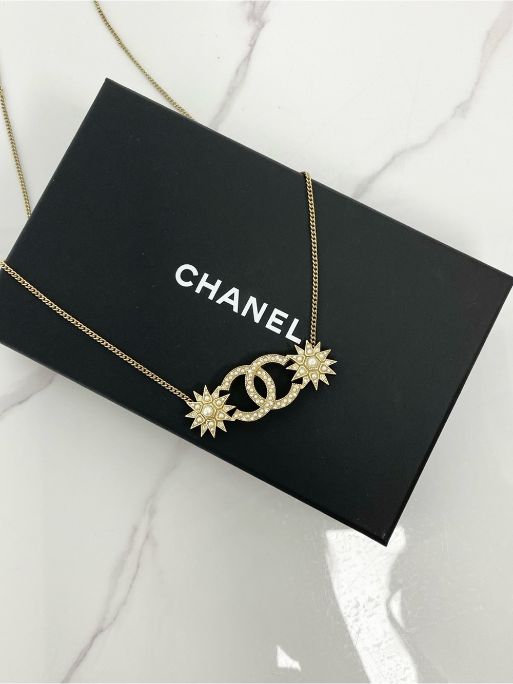 Chanel Classic Crystal CC Pearl Necklace